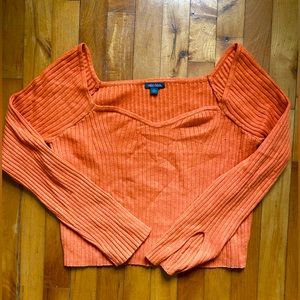 Wild Fable Burnt Orange Cropped Long Sleeved Sweater- Juniors XL